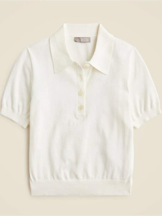 J. Crew Tops - J. Crew Short-sleeve sweater-polo in premium ultra-fine cotton